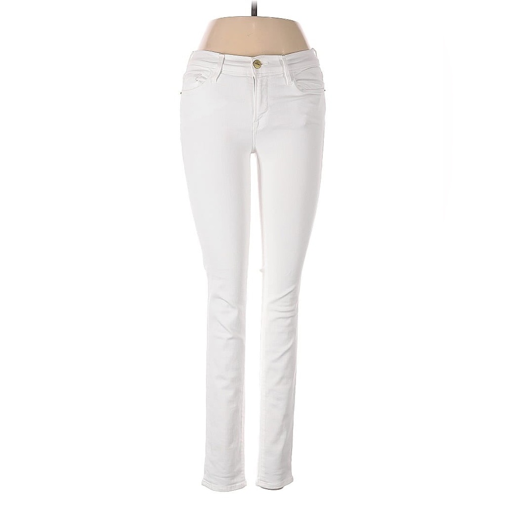 Frame Denim Le Skinny de Jeanne in Classic White